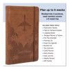 Travel Planner, Three Two Week Trips: 14 Subsections/Trip, Tropical Flight Artwork, 7 x 5, Distressed Brown Cover, Undated