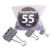 Ez Binder Clips, (25) Small (0.75"), (25) Medium (1.25"), (5) Large (2"), Gray, 55/Pack