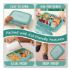 Kids Five-Compartment Bento Box, 8.5" x 6.5" x 2", Seafoam Green