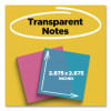 Transparent Notes, 2.88" x 2.88", Assorted Colors, 36 Sheets/Pad, 2 Pads/Pack