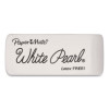 White Pearl Latex-Free Plastic Eraser, For Pencil Marks, Rectangular Block, White, 3/Pack