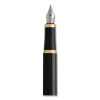 Im Fountain Pen With Gift Box, Medium Fountain Nib, Blue Ink, Black Lacquer/Gold Barrel