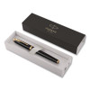 Im Fountain Pen With Gift Box, Medium Fountain Nib, Blue Ink, Black Lacquer/Gold Barrel