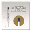Quinkflow Refill For Parker Ballpoint Pen, Medium Conical Tip, Blue Ink, 10/Pack