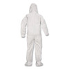 Kleenguard A40 Coveralls, Elastic Wrists, Ankles, Back, Hood And Non-Skid Boots, Medium, White, 25/Carton