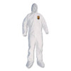 Kleenguard A30 Coveralls, Elastic Wrists, Ankles, Back, Hood And Non-Skid Boots, Medium, White, 25/Carton