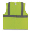 Ansi Class 2 Hook And Loop Safety Vest, Polyester Mesh, Large, Lime