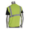 Ansi Class 2 Hook And Loop Safety Vest, Polyester Mesh, Large, Lime
