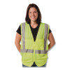Ansi Class 2 Hook And Loop Safety Vest, Polyester Mesh, Medium, Lime