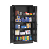 Assembled 72" High Heavy-Duty Welded Storage Cabinet, Four Adjustable Shelves, 36w X 18d, Black