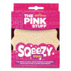 Sqeezy Dual-Sided Sponge And Scrubber, 4" x 5.3", 3.8" Thick, Pink/Ivory, 12/Carton