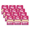 Sqeezy Dual-Sided Sponge And Scrubber, 4" x 5.3", 3.8" Thick, Pink/Ivory, 12/Carton