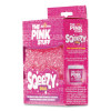 Sqeezy Dual-Sided Sponge And Scrubber, 4" x 5.3", 3.8" Thick, Pink/Ivory, 12/Carton