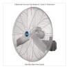 Washdown Wall Mount Fan, 30", 1 Speed, Silver