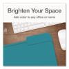 Double-Ply Reinforced Top Tab Colored File Folders, 1/3-Cut Tabs: Assorted, Letter, 0.75" Expansion, Teal, 100/Box