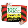 16 Awg Outdoor Extension Cord, 100 Ft, 10 A, Orange