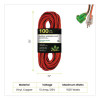 14 Awg Lighted End Heavy-Duty Extension Cord, 100 Ft, 13 A, Orange/Black