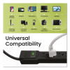 6 Outlet Surge Protector, 12 Ft Cord, 250 J, Black