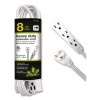 3 Outlet Indoor Extension Cord, 8 Ft, 13 A, White