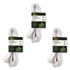 Household Extension Cord, 12 Ft, 13 A, White, 3/Pack