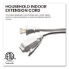 Household Extension Cord, 12 Ft, 13 A, White, 3/Pack