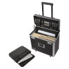 Locking Mobile Rolling Business Case, Fits Devices Up To 16", Aluminum/Chrome/Fiberboard, 10 x 16 x 15, Black