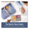 Deluxe Insulated Lunch Bag, 8" x 10" x 7.5", Slate Blue