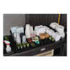 Full Size Housekeeping Cart With Accessory Bundle, Resin, 3 Shelves, 2 Bins, 24.4 x 62.4 x 49, Black