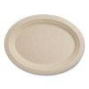 Fiber Plates, Paper, 12" Dia, Oval, Natural, 500/Carton