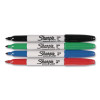 Twin-Tip Permanent Marker, Extra-Fine/Fine Tip, Assorted Colors, 4/Pack