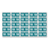 Yearly End Tab File Folder Labels, 18, 0.75 X 1.5, Teal, 500/Roll