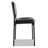 Vl606 Stacking Guest Chair Without Arms, Bonded Leather Upholstery, 21.25" x 21" x 32.75", Black Seat, Black Back, Black Base