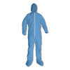 A65 Zipper Front Hood And Boot Flame-Resistant Coveralls, Elastic Wrist And Ankles, 2X-Large,Blue,  25/Carton