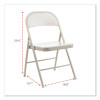 Armless Steel Folding Chair, Supports Up To 275 Lb, Taupe Seat, Taupe Back, Taupe Base, 4/Carton