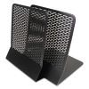 Urban Collection Punched Metal Bookends, Nonskid Base, 5.5 x 6.5 x 6.5, Perforated Steel, Black, Pair