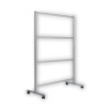 Protector Series Mobile Glass Panel Divider, 49 X 22 X 81, Clear/Aluminum