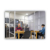 Protector Series Mobile Glass Panel Divider, 49 X 22 X 81, Clear/Aluminum