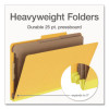 Heavy-Duty Pressboard Classification Folder, 2/5-Cut Tab, Expands 3", 3 Dividers, 8 Fasteners, Legal Size, Yellow, 10/Box