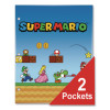 Licensed Two-Pocket Folder, Super Mario, Side: 3-Hole Punched, Accommodates (50) 11 x 8.5 Sheets, Multicolor