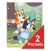 Licensed Two-Pocket Folder, Bluey And Bingo, Side: 3-Hole Punched, Accommodates (50) 11 x 8.5 Sheets, Multicolor