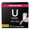 Balance Daily Wrapped Panty Liners, Light Absorbency, 50/Pack, 8 Packs/Carton