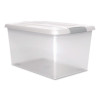 Store And Slide Latching Lid Storage Bin, 61 Qt, 15.55 x 23.42 x 12.99, Clear