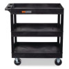 Tuffy Xl Three-Shelf Heavy-Duty Multipurpose Utility Cart, Plastic, 375 Lb Capacity, 35.25" x 18" x 37.25", Black