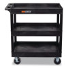 Tuffy Xl Three-Shelf Heavy-Duty Multipurpose Utility Cart, Plastic, 375 Lb Capacity, 35.25" x 18" x 37.25", Black