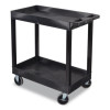Tuffy Xl Two-Shelf Heavy-Duty Multipurpose Utility Cart, Plastic, 500 Lb Capacity, 35.25" x 18" x 35.5", Black
