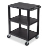 Tuffy Three-Shelf Multipurpose Utility Cart, Plastic, 300 Lb Capacity, 26.5" x 18.5" x 34", Black