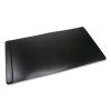 Faux Leather Desk Pad With Side Rails, 36" x 20", Black
