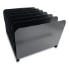 Steel Vertical File Organizer, 6 Sections, Letter Size Files, 11 X 12 X 8, Black