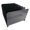 Steel Vertical File Organizer, 6 Sections, Letter Size Files, 11 X 12 X 8, Black