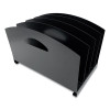 Steel Vertical File Organizer, Flat, 4 Sections, Letter Size Files, 7.25 X 12 X 7.25, Black